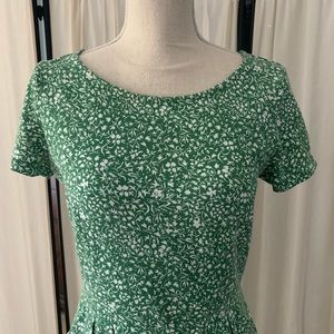 Boden size 4 Green and White Summer Dress